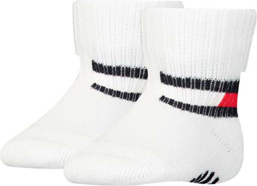 Sokker m. Anti-Skli - 2-pack - Baby Flagg - Hvit - - 15/18 - Sokker
