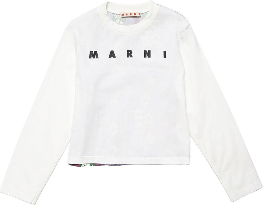 Genser - Hvit/Grønn/Lilla m. Blomster - - 8 år (128) - Genser