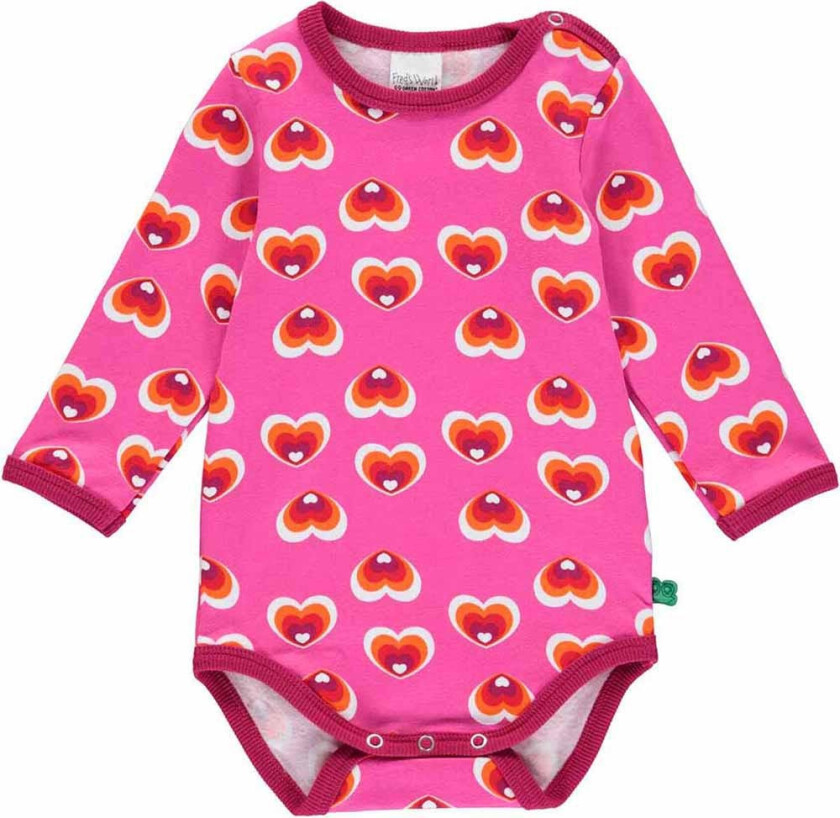 Body L/æ - Heart - Fuchsia - - 68 - Langermet Body