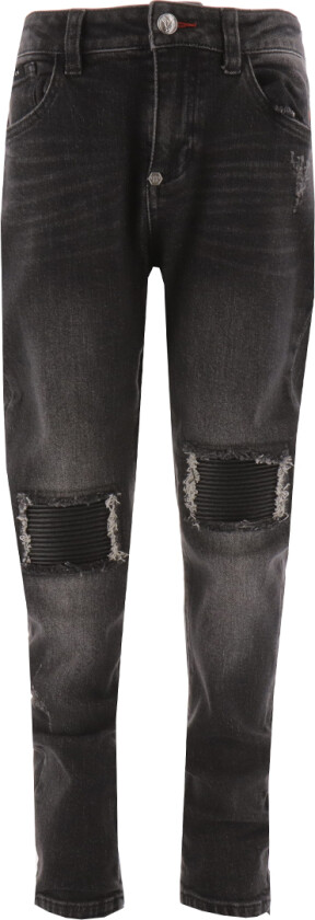 Jeans - Svart m. Slitasje - - 10 år (140) - Jeans