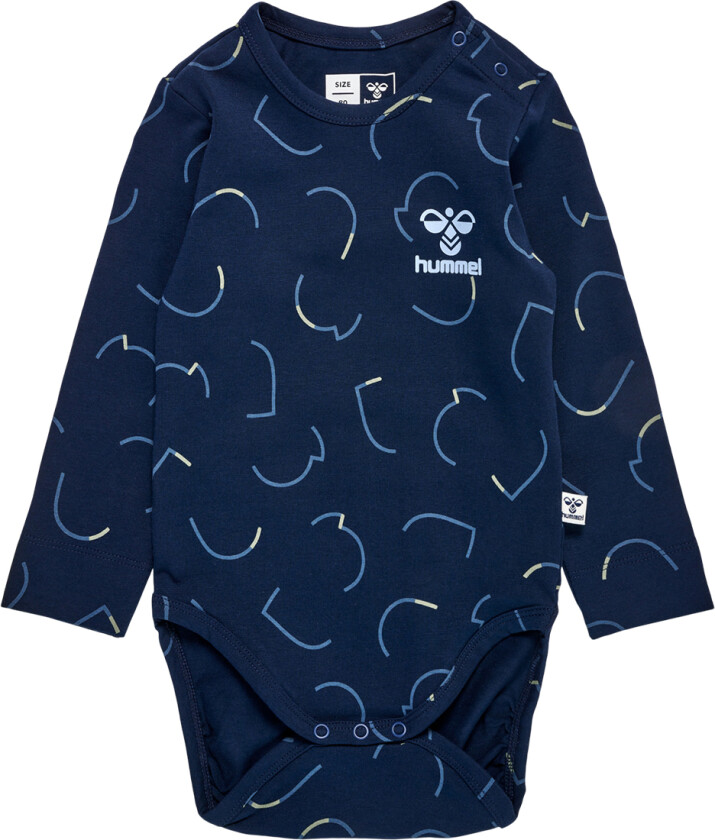 Body L/æ - hmlObi - Mørkenblå - - 1 år (80) - Langermet Body