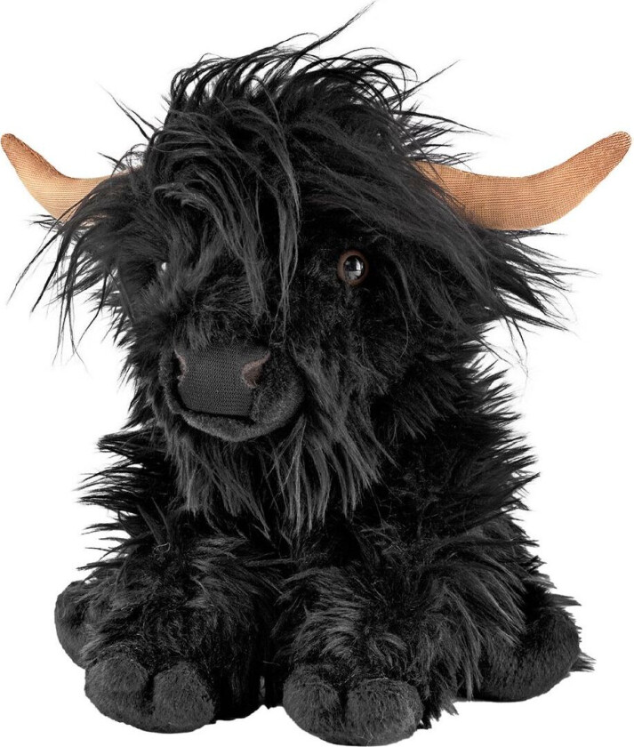 Kosedyr m. Lyd - 22x16 cm - Black Highland Ku - Sv - - OneSize - Kosedyr