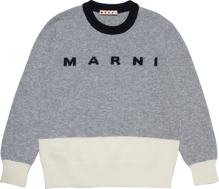 Genser - Ull - Grå Melert/Hvit m. Svart - - 6 år (116) - Genser