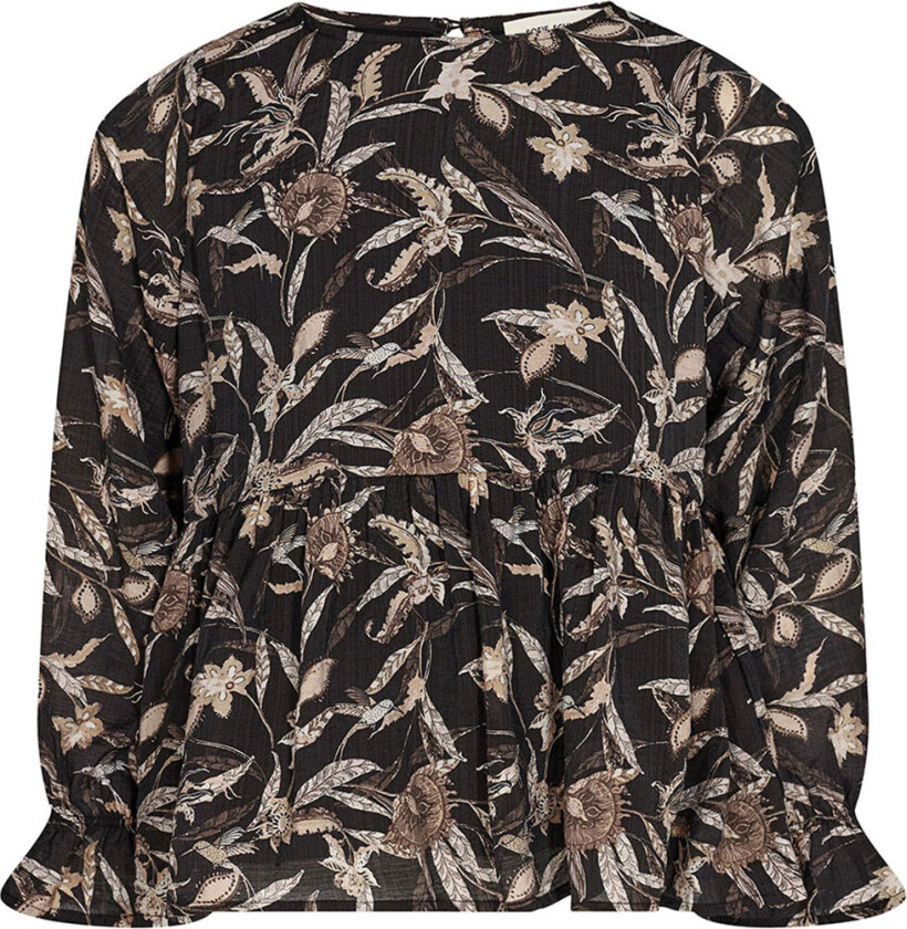 Jenter Genser - Svart m. Mønster - - 10 år (140) - Genser