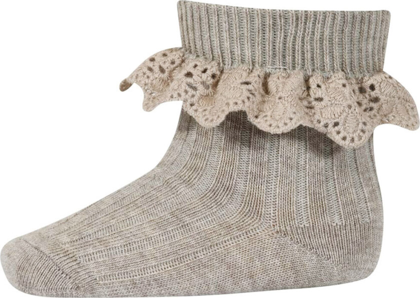 Sokker m. Blond - Ull - Lea - Light Brown Melange - - 29/32 - Sokker