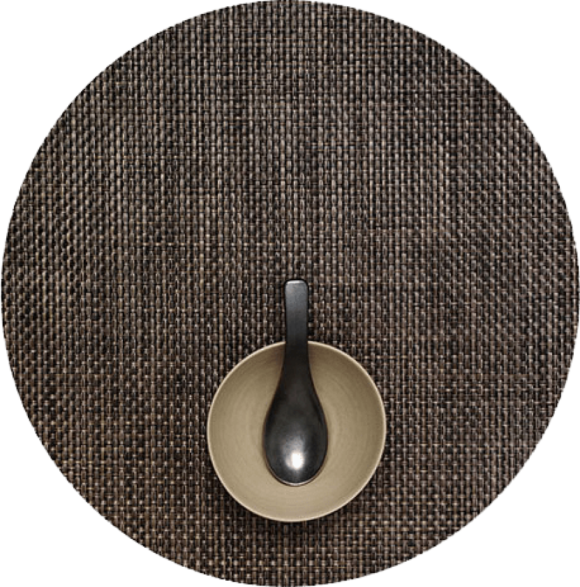 Spisebrikke Basketweave Rund Earth 4stk