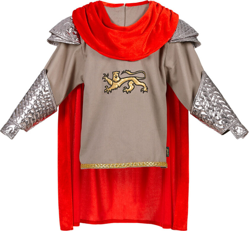 Kostymer - King - Arthur - Grey/Rød - - 8-10 år (128-140) - Kostymer