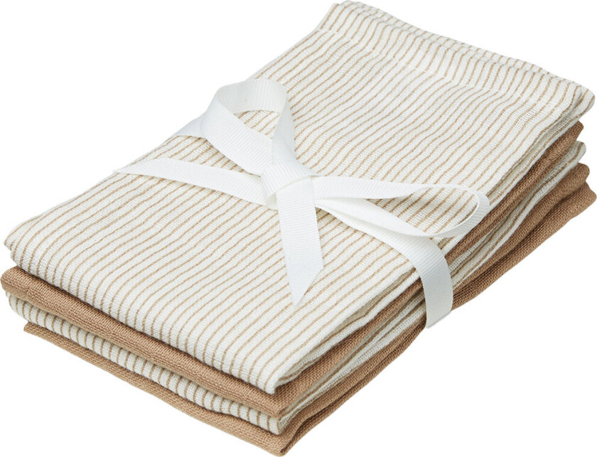 Vaskekluter - 4-pack - Classic+ Striper Camel/Camel - - OneSize - Vaskeklut