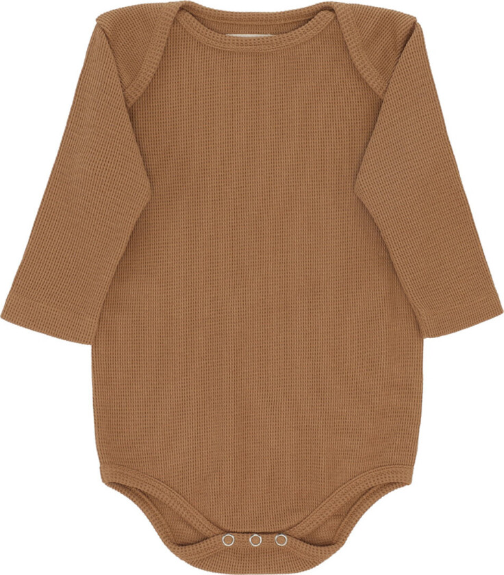 Body L/æ - Vaffel - Sukker Brown - - 9-12 md - Langermet Body