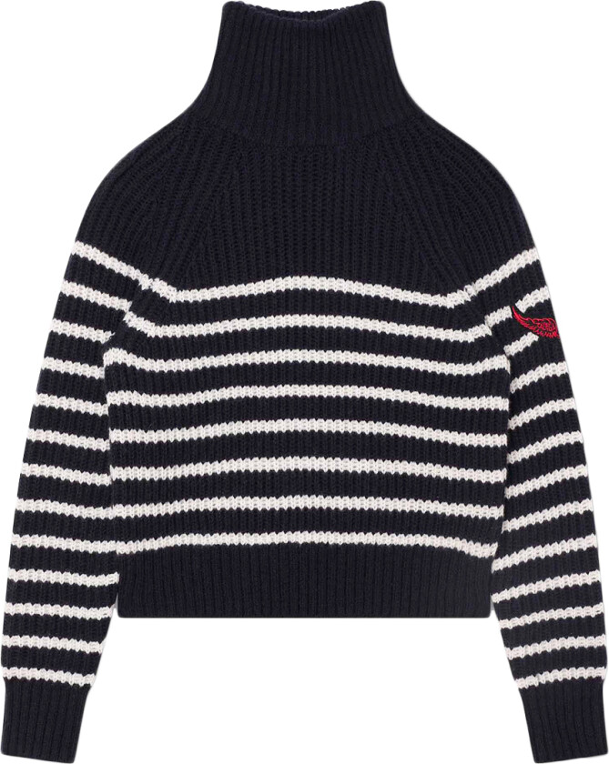 Genser - Beskåret - Ull - Navy/Hvit - - 8 år (128) - Genser