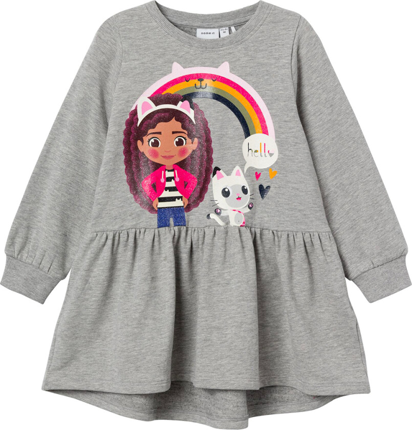 Kjole - NmfAmma Gabby - Grey Melange - - 2 år (92) - Kjole