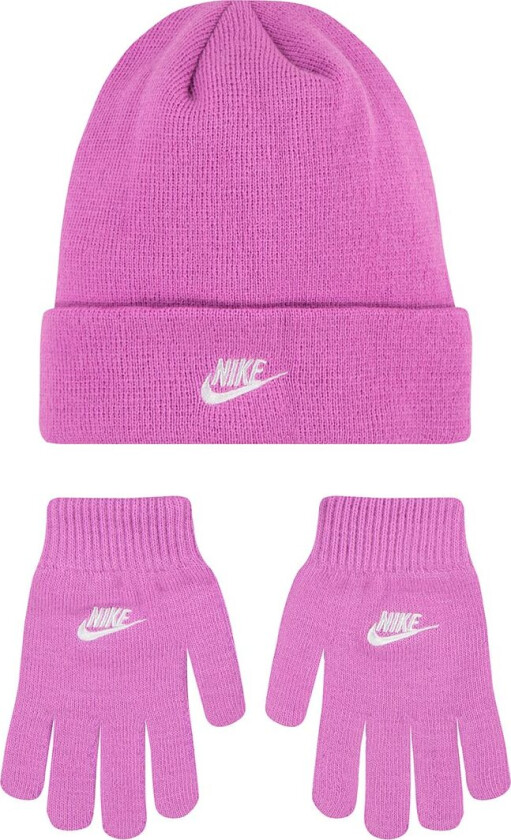 Lue/Hansker - Strikk - Leken Rosa - - 8-16 år - Lue