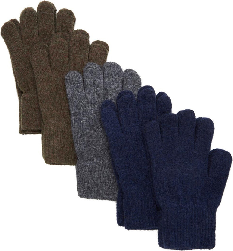 Hansker - Ull/Nylon - 5-pack - Sea Turtle/Navy/Grey - - 7-12 år (122-152) - Handsker