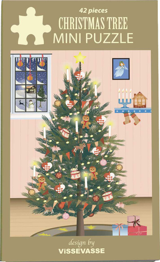 Puslespill - Mini - 10x13 cm - 42 Brikker - jul - - OneSize - Puslespill