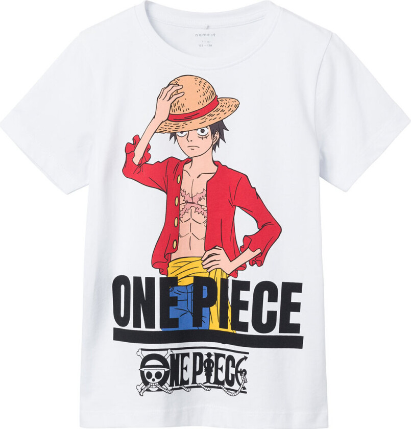 T-skjorte - NkmNate Onepiece - Noos - Bright White - - 7-8 år (122-128) - T-skjorte