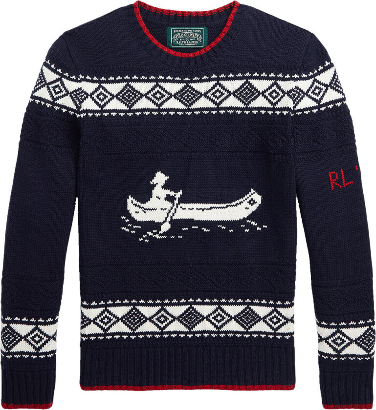 Genser - Strikk - Navy m. Hvit - - 8 år (128) - Genser