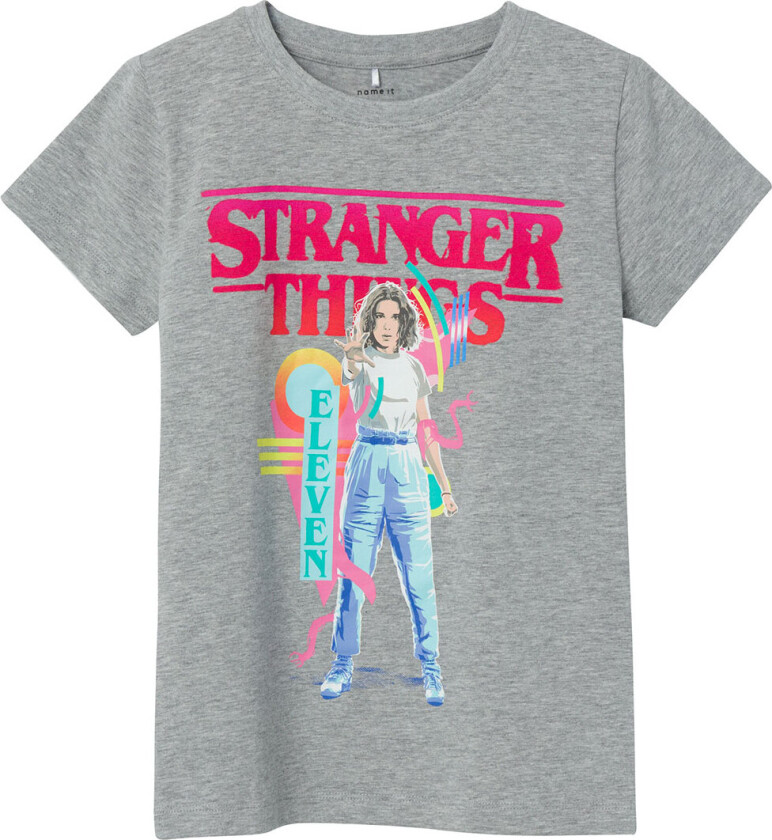 T-skjorte - NkfDunna Strangerthings - Grey Melange - - 6 år (116) - T-skjorte