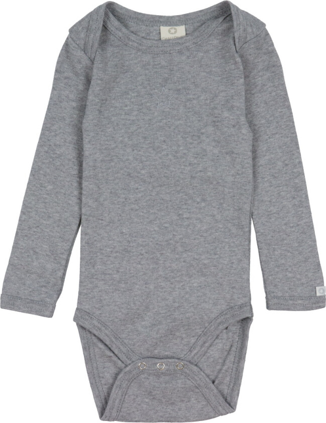 Body L/æ - Lysegrå Melert - - 2 år (92) - Langermet Body