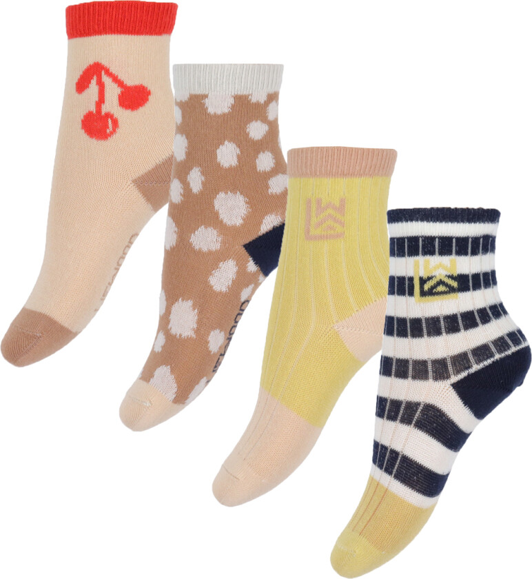 Sokker - Silas - 4-pack - Kirsebær Multi Mix - - 19/21 - Sokker