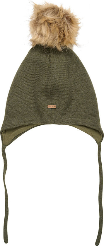 Lue - Ull/Bomull - Olive Natt m. Imitert pels - - 46 cm - Lue