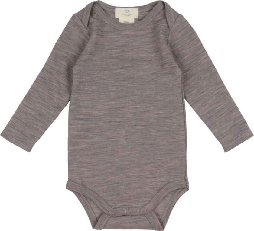 Body L/æ - Ull - Natural Melange - - 2 år (92) - Langermet Body