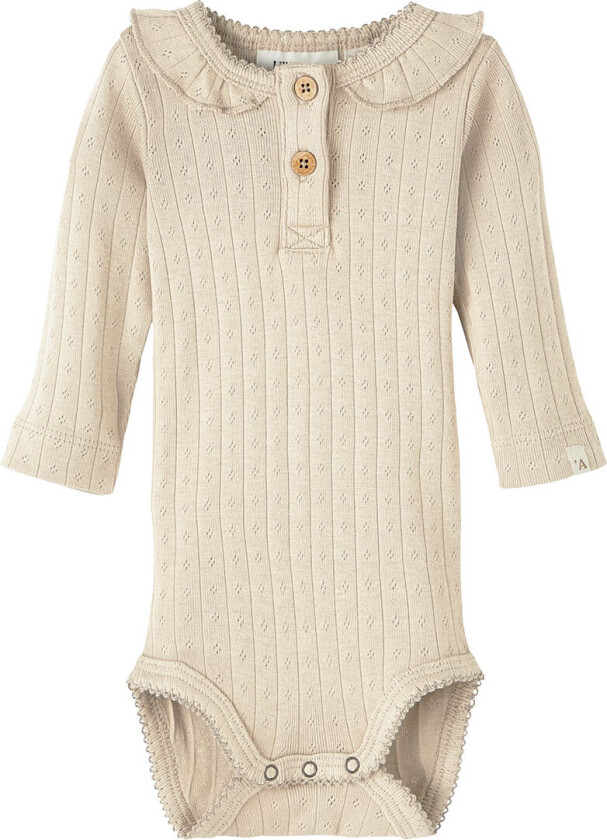 Lil' Atelier Body L/æ - Noos - NbfRachel - Tåke m. Hullmønster - Lil Atelier - 62 - Langermet Body
