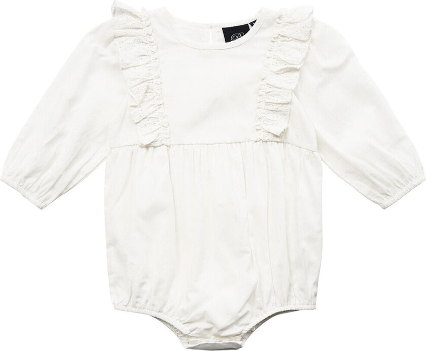 Body L/æ - Antique White m. Volanger - - 3 år (98) - Langermet Body