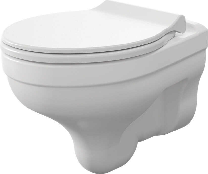 Lossen Veggskål Rimless M/soft-close Sete - Vegghengt Toalett Hvit