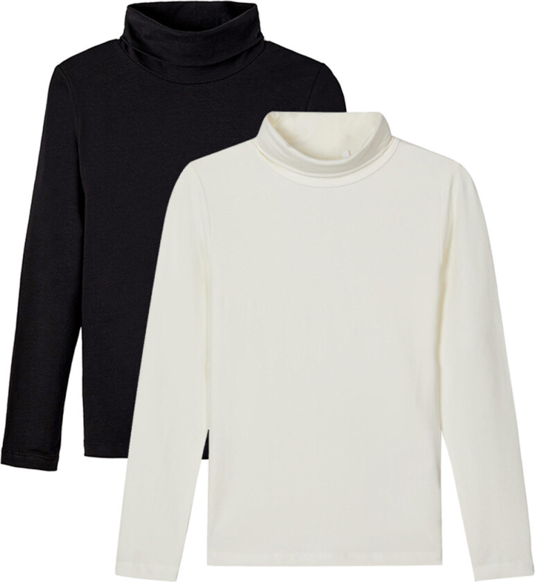 Genser m. Turtleneck - 2-pack - Noos - NknViggo - White - - 7-8 år (122-128) - Genser