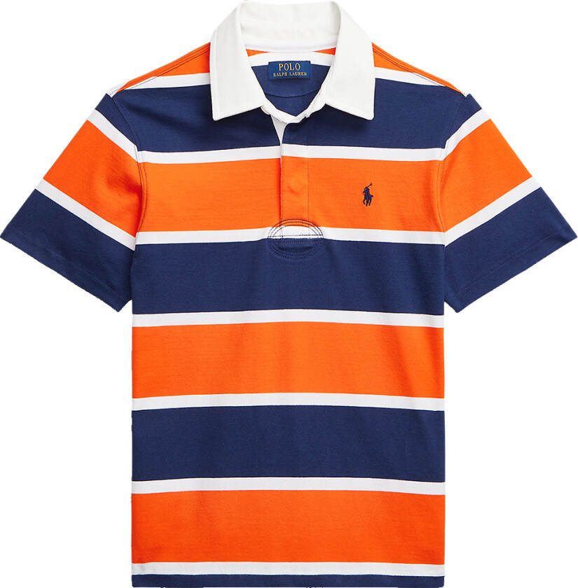 Polo - Navy/Oransje Stripet - - 8 år (128) - Polo