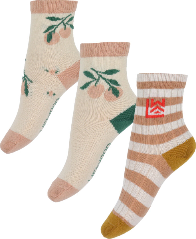 Sokker - Silas - 3-pack - Peach Sea Shell Mix - - 19/21 - Sokker