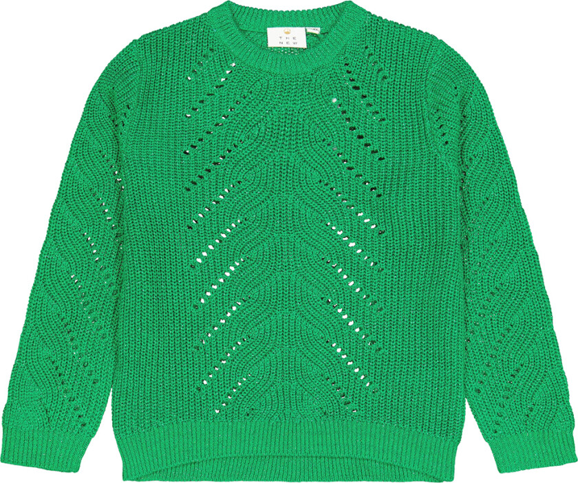 Genser - Strikk - TnJiva - Lyst Green m. Glitter - - 3-4 år (98-104) - Genser