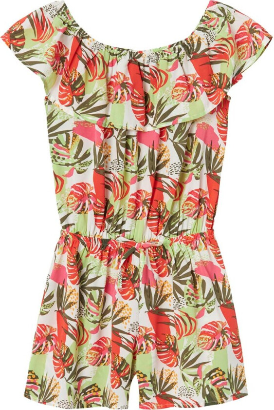 Buksedress - NkfVinaya - Noos - Bright White/Tropical - - 14 år (164) - Buksedress