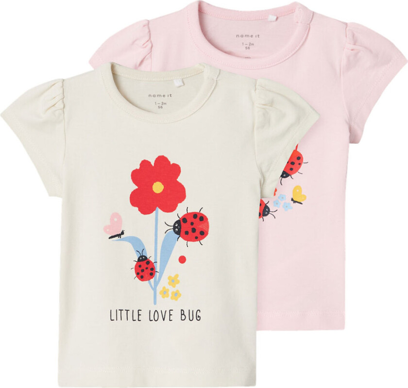 T-skjorte - NbfFossa - 2-pack - Jet Strøm - - 62 - T-skjorte