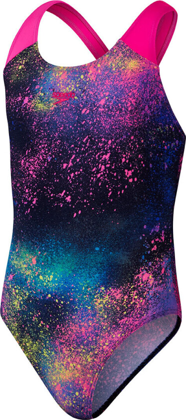 Badedrakt - Digital Over alt Splashback - Black/Rosa - - 5-6 år (110-116) - Badetøy