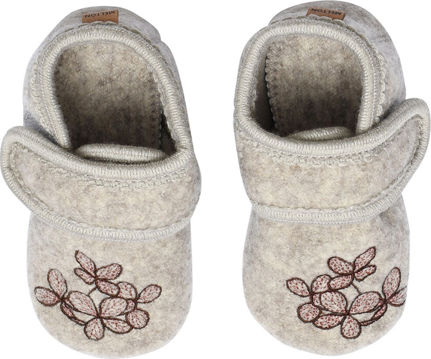 Tøfler - Ull - Beige Melange m. Hortensia - - 20/21 - Tøfler