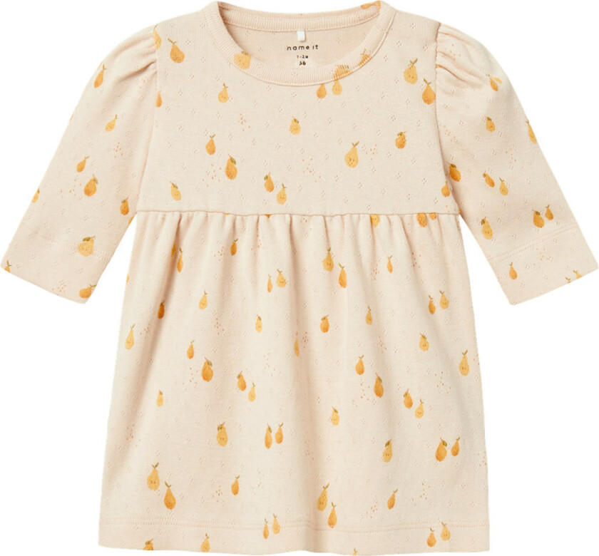 Kjole - NbfFepera - Whisper Rosa m. Hullmønster - - 68 - Kjole