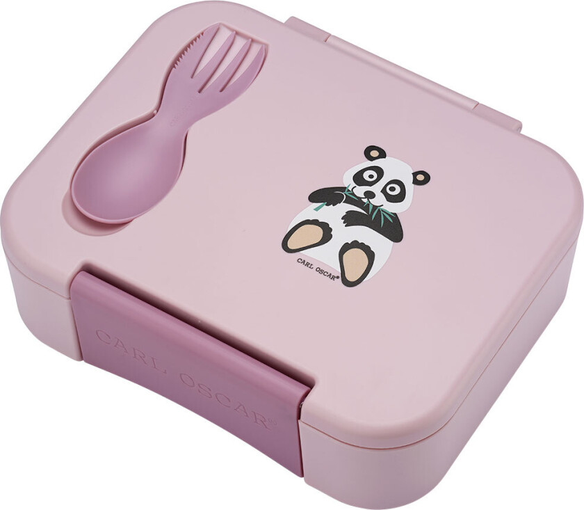 Matboks m. Gaffel/Skje - BentoBox - Rosa m. Panda - - OneSize - Matboks