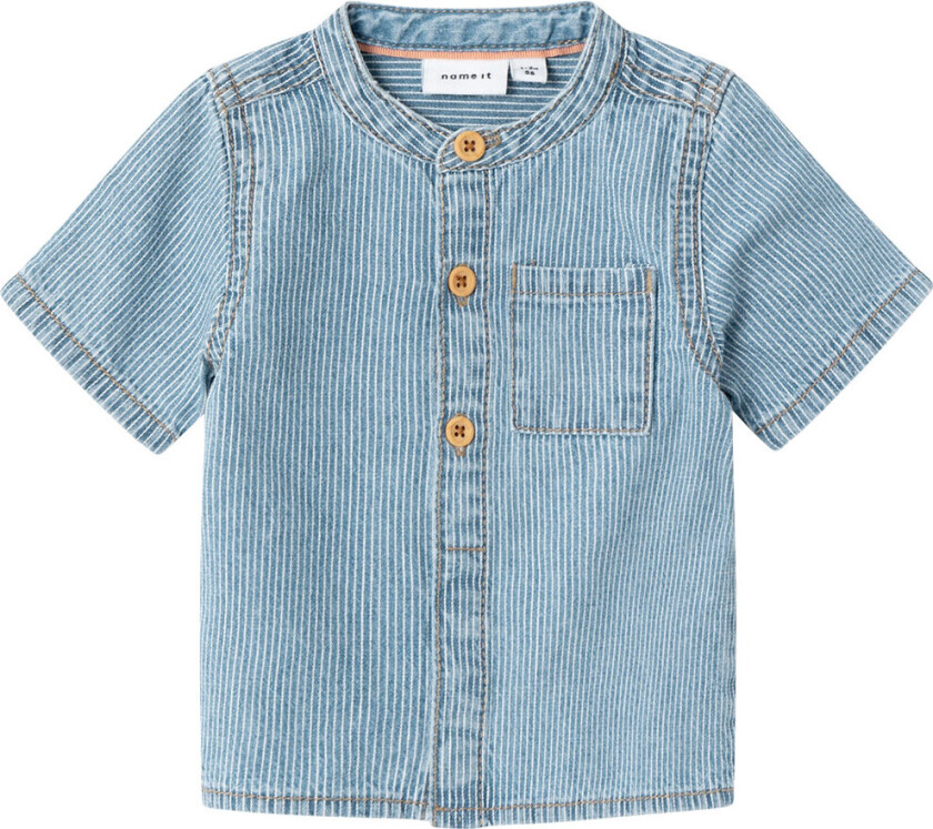 Skjorte - NbmLeo - Light Blue Denim - - 56 - Skjorte K/E
