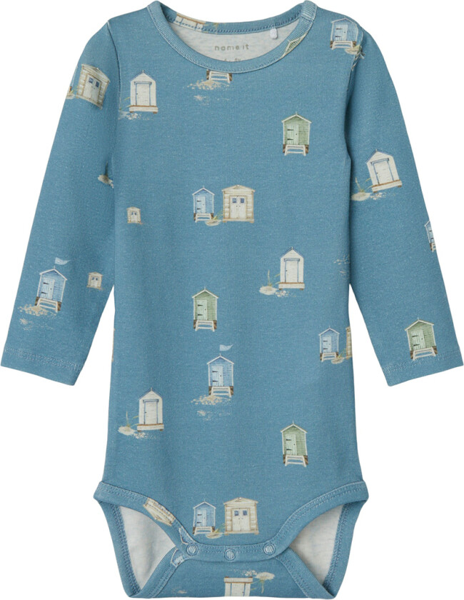 Body L/æ - NbmHing - Provincial Blue m. Trykk - - 50 - Langermet Body