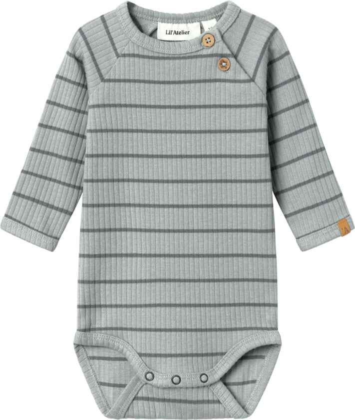 Lil' Atelier Body L/æ - Rib - NbmKail - Kalkstein - Lil Atelier - 1½ år (86) - Langermet Body