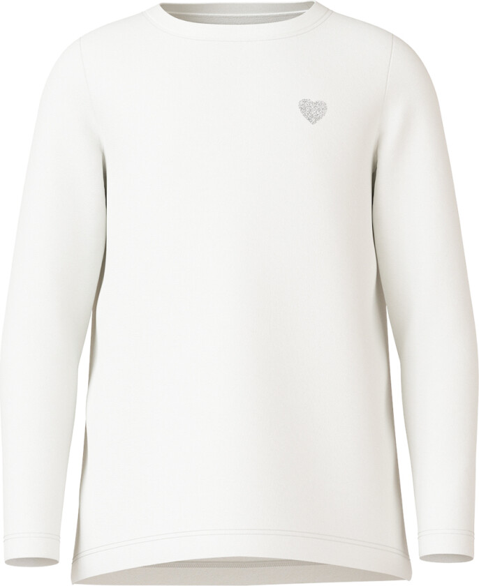 Genser - Noos - NkfVioline - Bright White m. Hjerte - - 9-10 år (134-140) - Genser