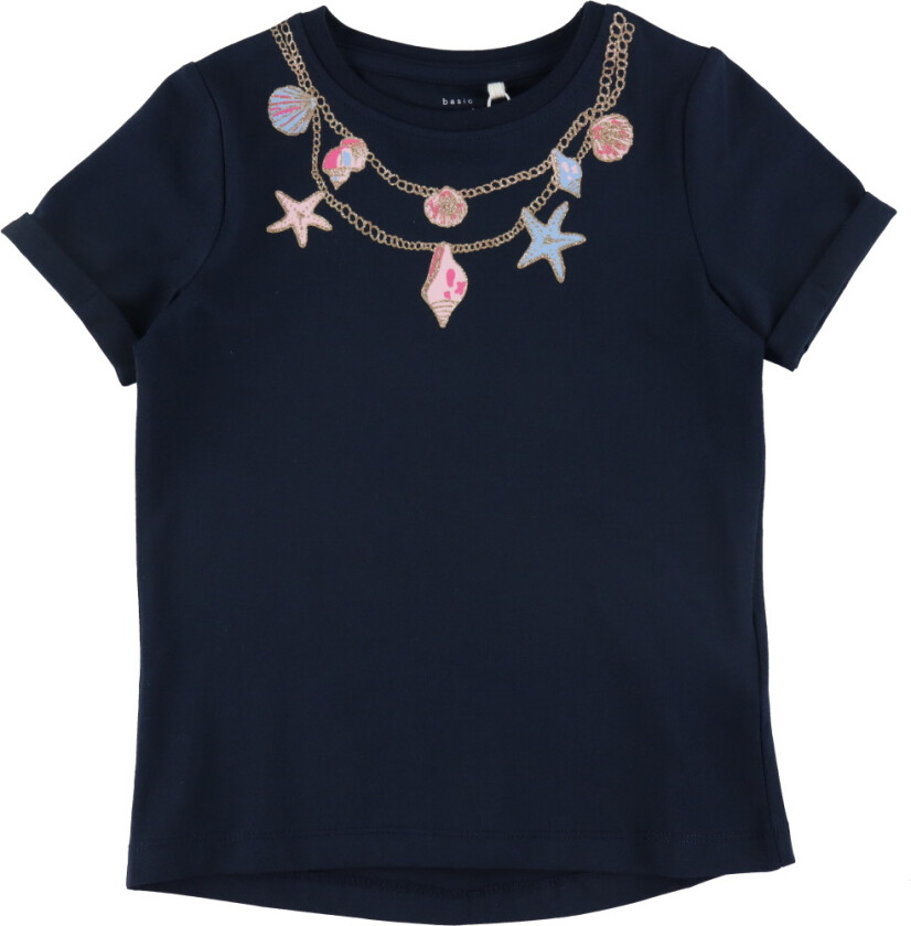 T-skjorte - NmfVix - Dark Sapphire/Halskjede - - 2 år (92) - T-skjorte
