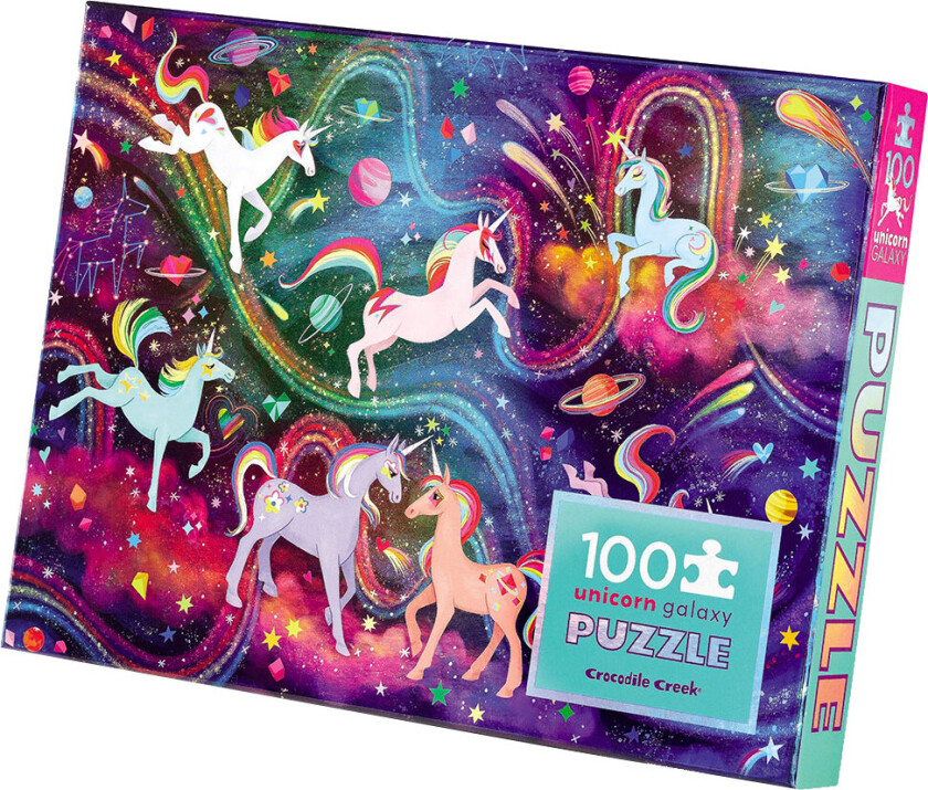 Puslespill - 100 Brikker - Unicorn Galaxy - - OneSize - Puslespill