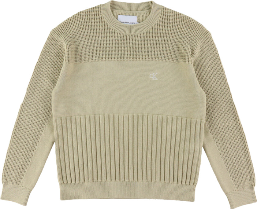 Genser - Strikk - 3-søm monogram - Pale Khaki - - 10 år (140) - Genser