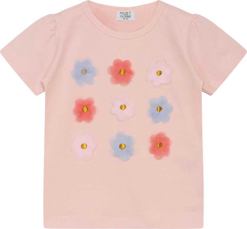 T-skjorte - Aliana - Icy Rosa m. Blomster - - 74 - T-skjorte