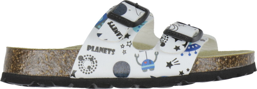 Sandaler - Fussbett tøffel - Hvit/Blå m. Romtema - - 41 - Sandals