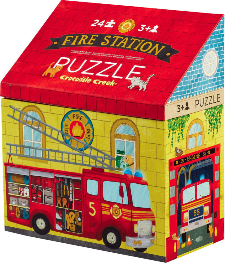 Puslespill - 24 Brikker - Fire Station - - OneSize - Puslespill