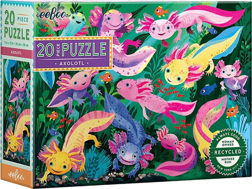 Puslespill - 20 Brikker - 28x38 cm - Axolotl - - OneSize - Puslespill