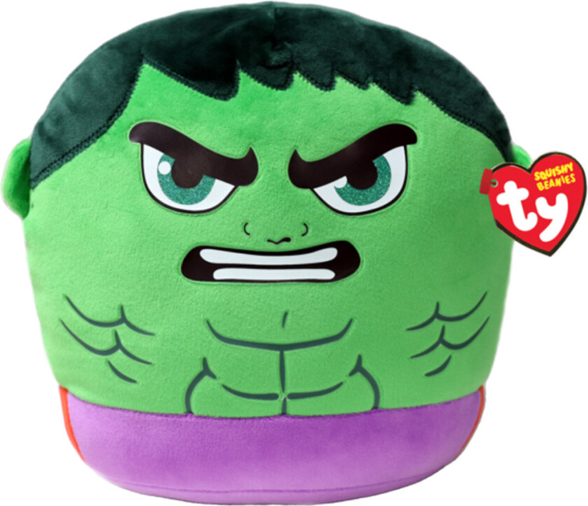 Kosedyr - Squishy Beanies - 25 cm - Marvel Hulk - - OneSize - Kosedyr